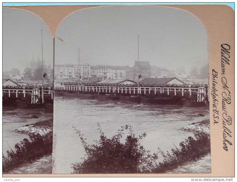 ARMY Crossing Bridge Of Boats KOBLENZ Germany ( William H. Rau ) Zie Foto´s Voor Details ) ! - Photos Stéréoscopiques