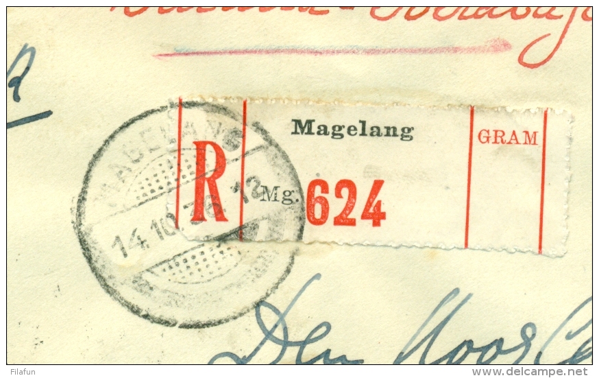 Nederlands Indië - 1936 - R-cover Met PV Magelang, LBnr Magelang En Nachtexprestrein Batavia - Niederländisch-Indien