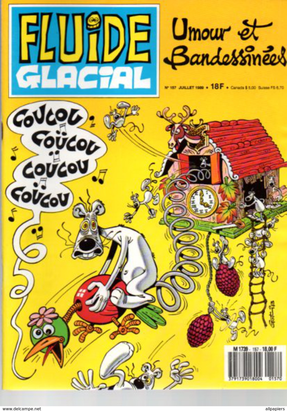 Fluide Glacial N°157 Absurdus Delirium - Gotlib - Edika - Fremion - Hugot - Goossens - Foerster - Leandri - Thiriet 1989 - Fluide Glacial