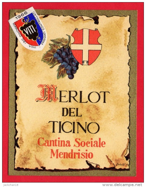 -- MERLOT DEL TICINO - CANTINA SOCIALE MENDRISIO -- - 700 Años De La Confederación Helvética