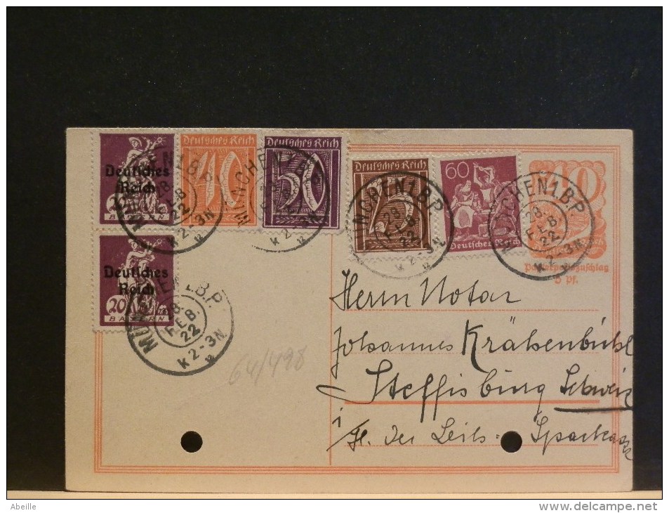 64/498   CP  ALLEMAGNE  1922  PERFORE - Lettres & Documents