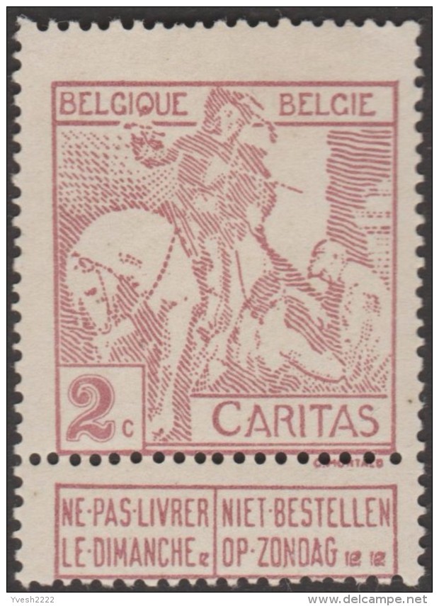 Belgique 1910 COB 85, Neuf Avec Charnière. Caritas 2 C, St Martin, Par Van Dijck - 1910-1911 Caritas