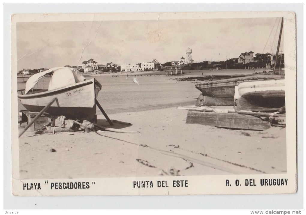 URUGUAY PLAYA PESCADORES PUNTA DEL ESTE F/P VIAGGIATA 1938 - Uruguay