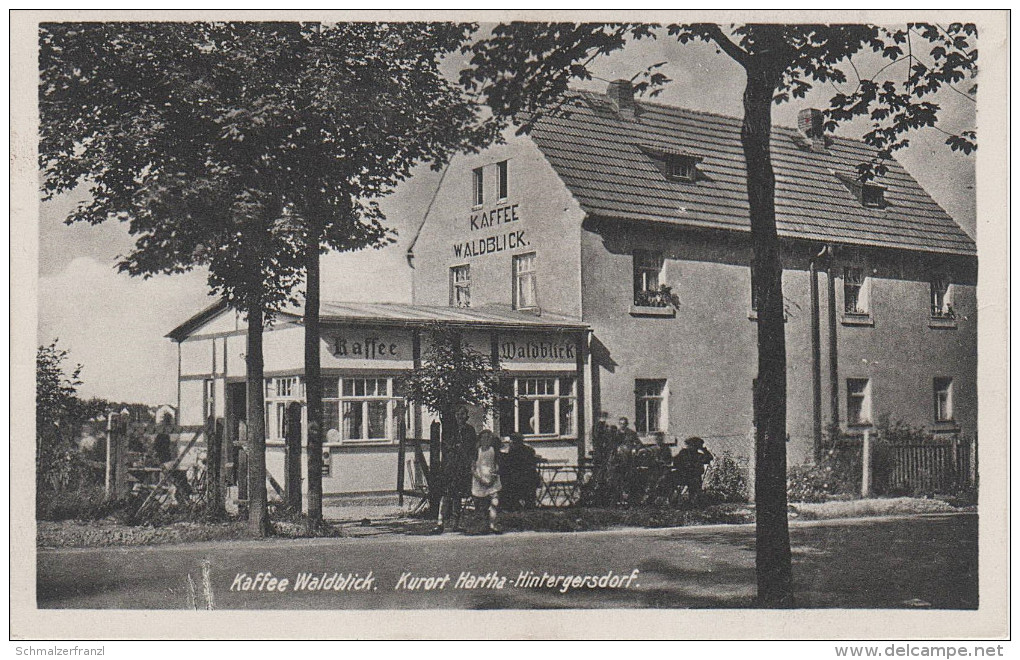 AK Kurort Hartha Hintergersdorf Kaffee Cafe Gasthof Waldblick Bei Tharandt Fördergersdorf Grumbach Kleinopitz Braunsdorf - Hartha