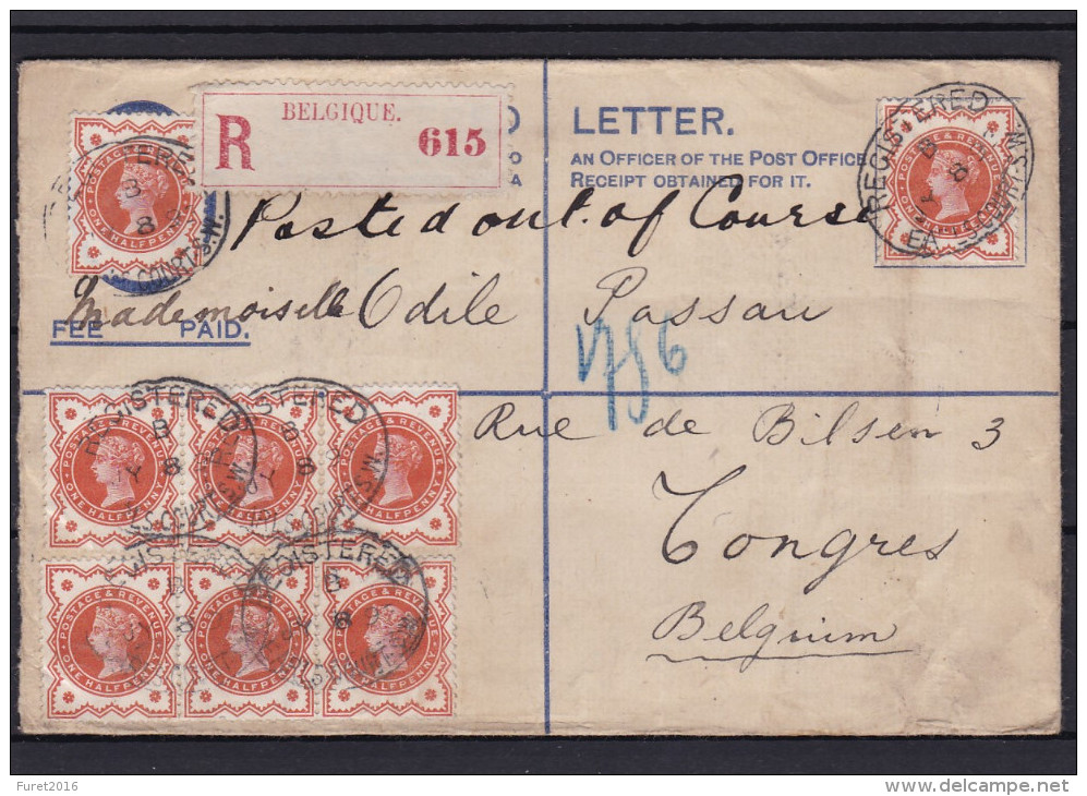 N° 91 Cover For Inland Registration  Registered To Belgique  Tongres - Other & Unclassified