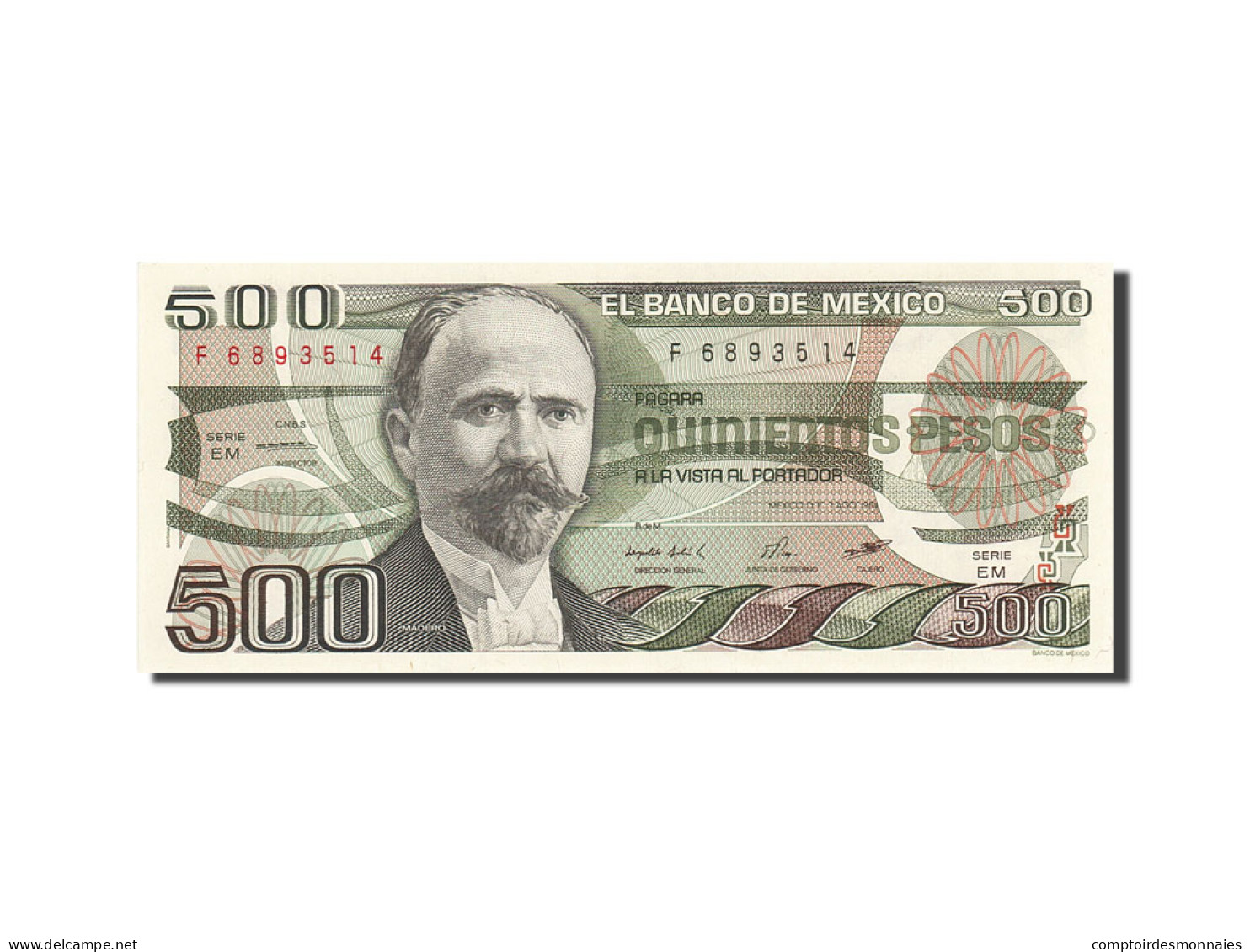 Billet, Mexique, 500 Pesos, 1983-1984, 1984-08-07, KM:79b, NEUF - Mexique