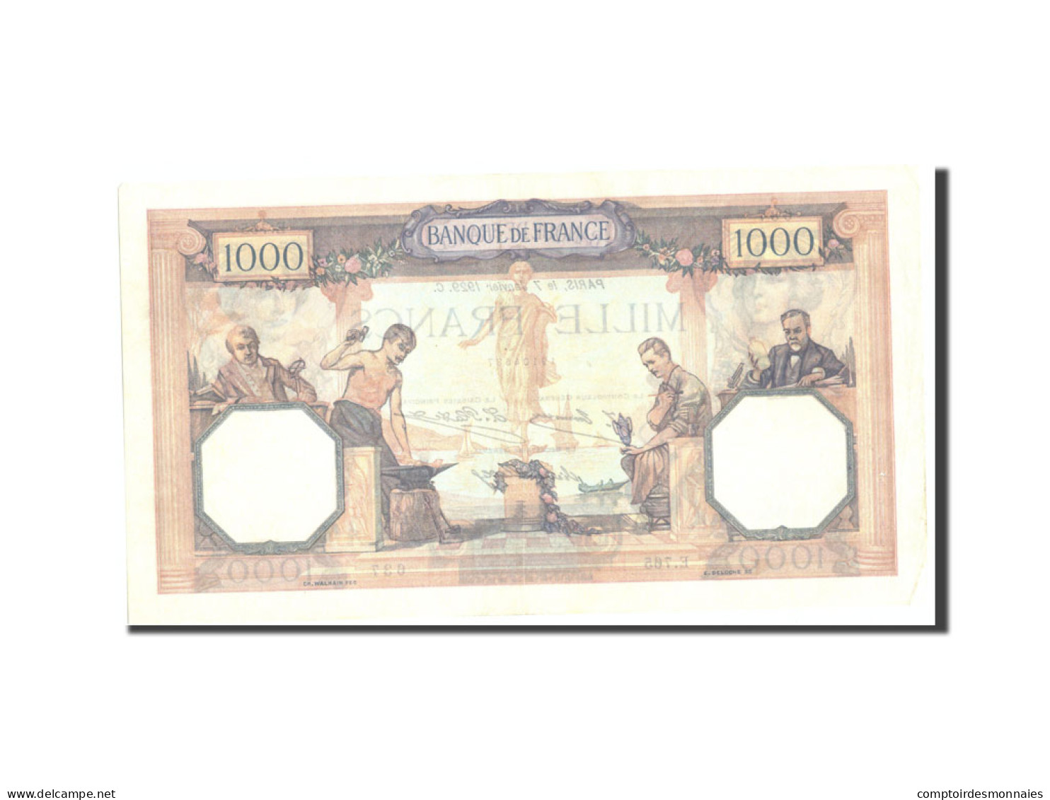 Billet, France, 1000 Francs, 1 000 F 1927-1940 ''Cérès Et Mercure'', 1929 - 1 000 F 1927-1940 ''Cérès Et Mercure''