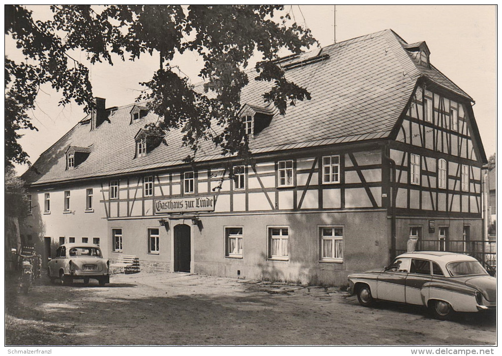 AK Grossolbersdorf Gross Olbersdorf Gasthof Zur Linde Trabant Wartburg A Wolkenstein Zschopau Marienberg Heinzebank DDR - Wolkenstein