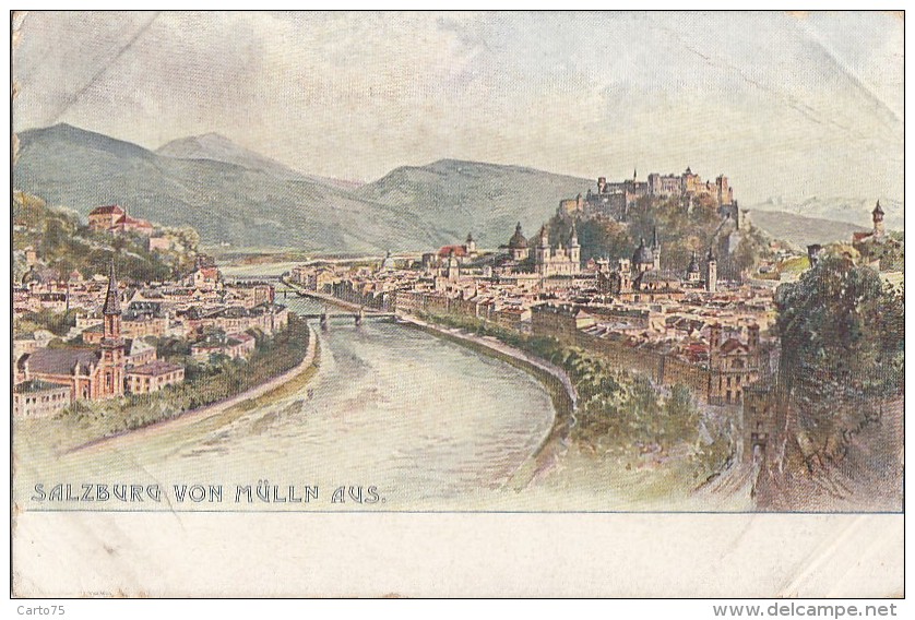 Autriche - Salzburg Von Müllen Aus. - Illustrateur F. Kulstrunk - Salzburg Stadt