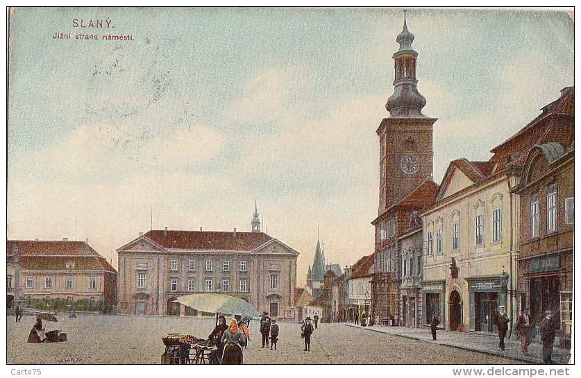 République Tchèque Tchéquie - Slany - Jizni Strana Namesti - Postmarked 1907 - Tchéquie