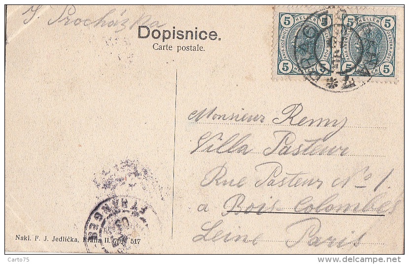 République Tchèque Tchéquie - Pozdrav Z Prahy - Akademie Vytvarnych Umeni - Académie De Médecine - Postmarked 1903 - Tchéquie