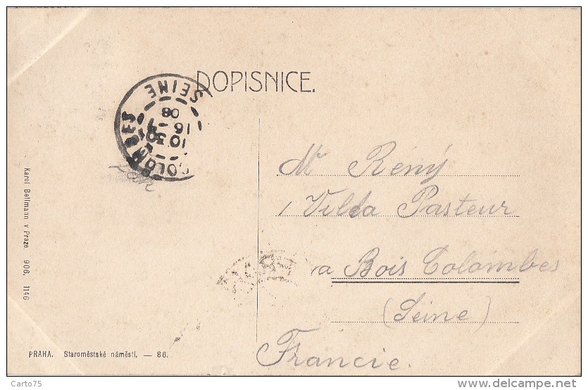 République Tchèque Tchéquie - Praha - Staromestské Namesti - Postmarked 1906 - Tchéquie