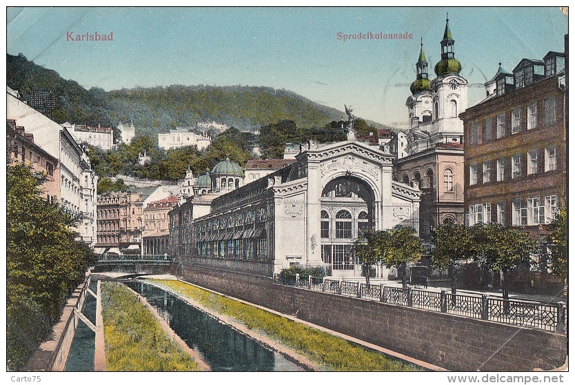 République Tchèque Tchéquie - Karlovy Vary Karlsbad - Sprudelkolonnade - Postmarked 1911 - Tchéquie