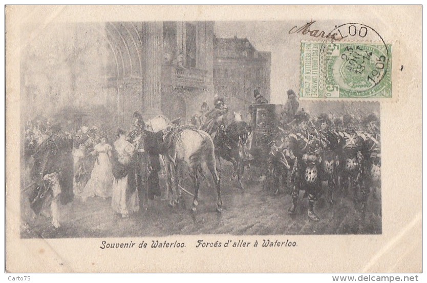 Belgique - Souvenir De Waterloo - Forcés D'aller Guerre Napoléon - Tableau Militaria Dragon Highlanders - 1905 - Waterloo