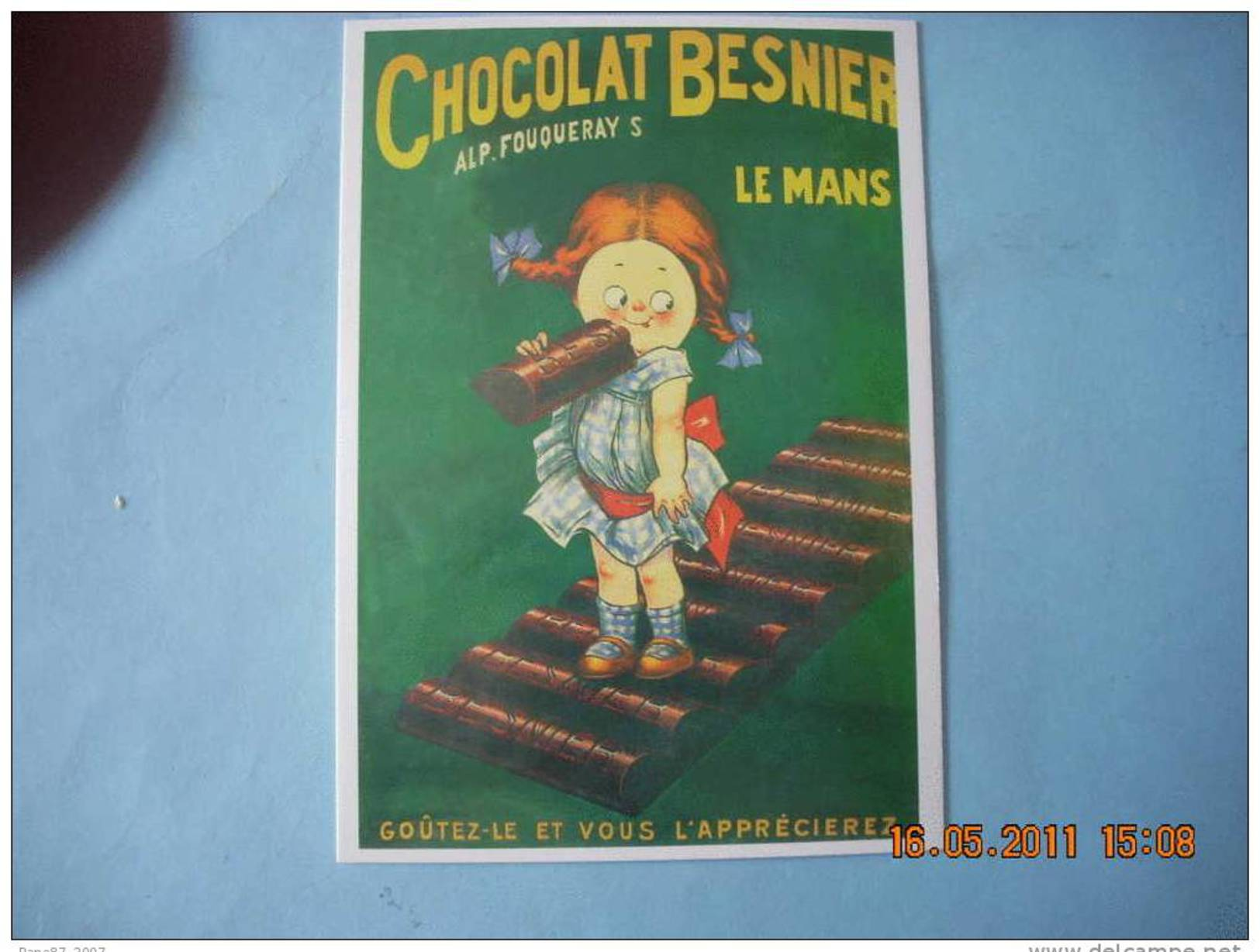CLOUET   10 440  CHOCOLAT BESNIER FILLETTE ALP FOUQUERAY S  LE MANS - Advertising