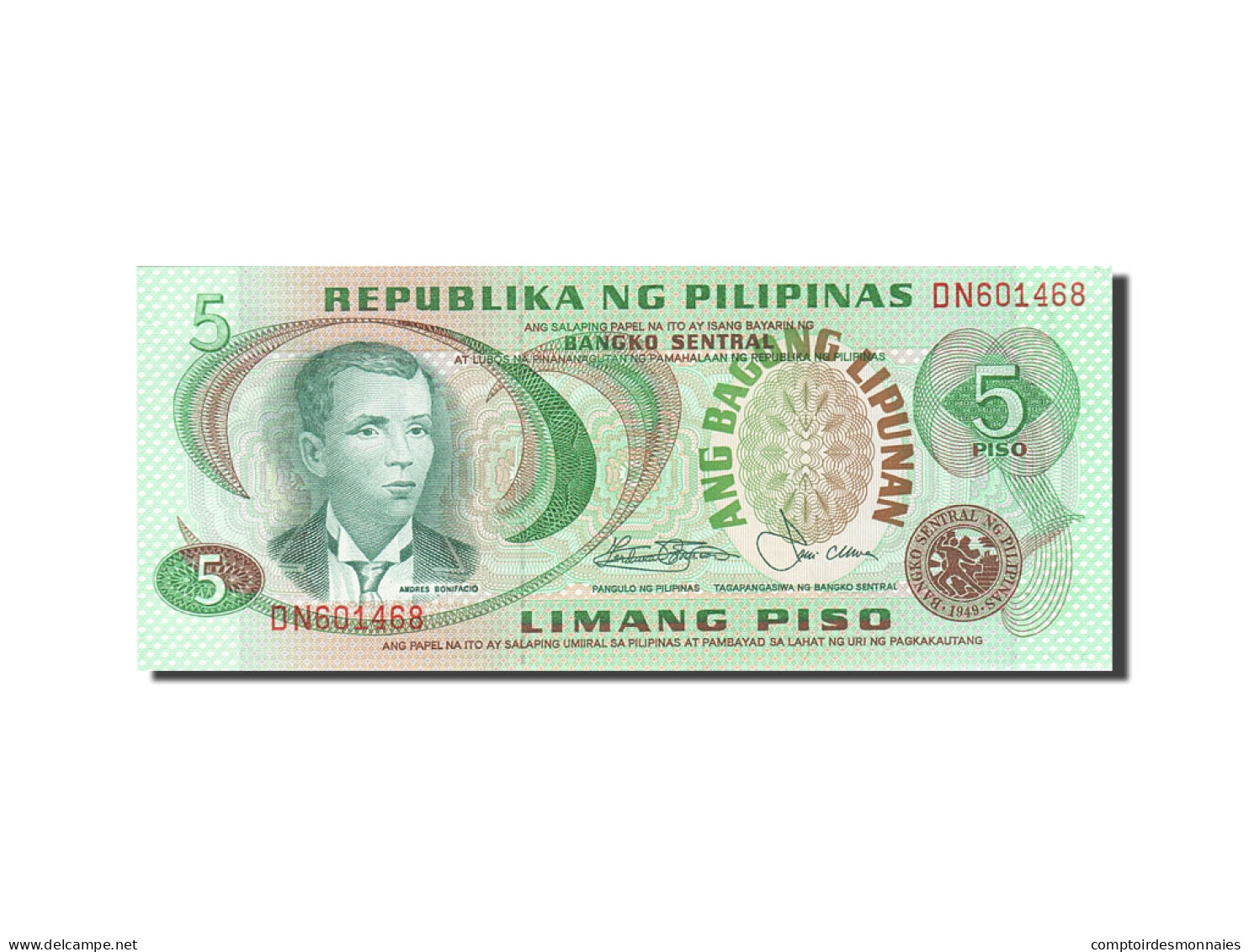 Billet, Philippines, 5 Piso, 1978, Undated, KM:160c, SPL - Philippines
