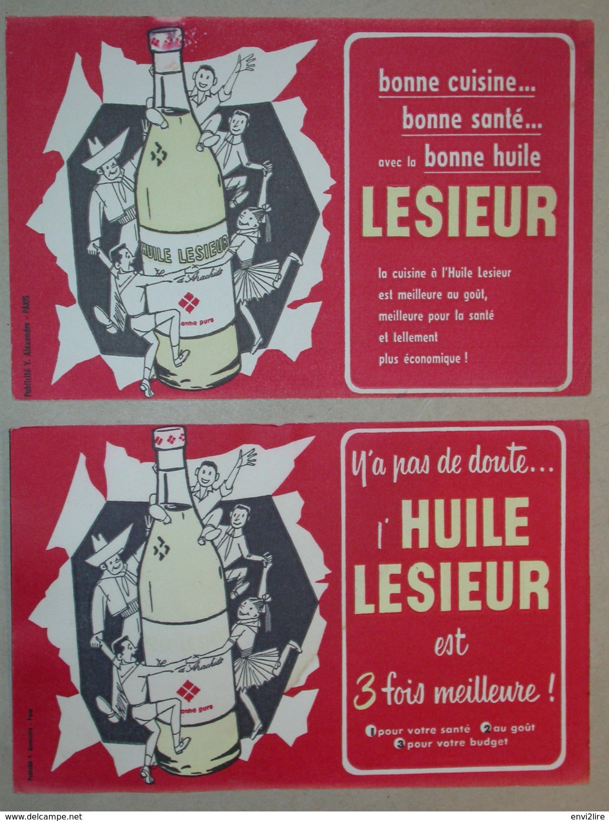 LOT DE 5 BUVARDS - Buvard Huile LESIEUR - Alimentaire Alimentation (B3856) - H