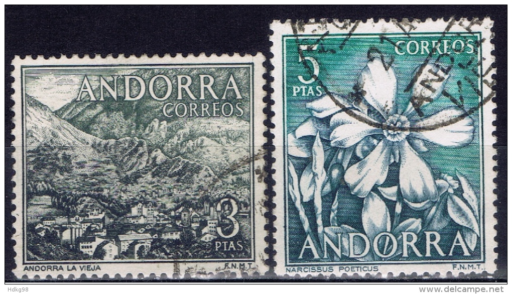 ANDE+ Andorra 1964 1966 Mi 64 69 Tal, Narzisse - Gebruikt