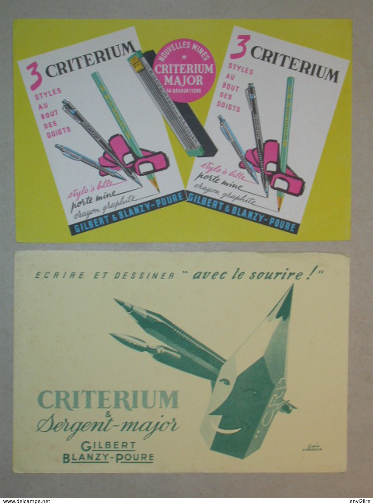 LOT DE 7 BUVARDS - Buvard Stylos BIC - Stylomine 303 - Stylo Magique X'Pen Waterman Critérium Sergent Major (B3860) - Autres & Non Classés