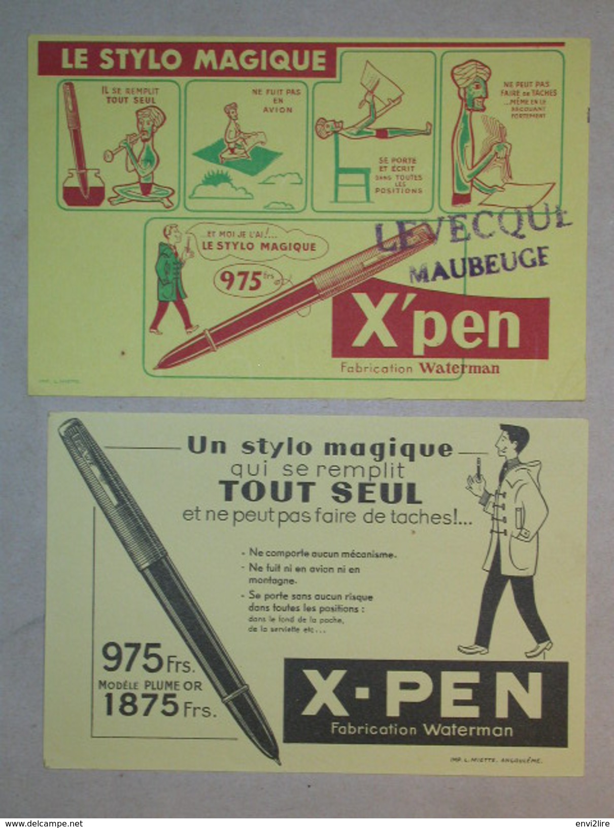 LOT DE 7 BUVARDS - Buvard Stylos BIC - Stylomine 303 - Stylo Magique X'Pen Waterman Critérium Sergent Major (B3860) - Autres & Non Classés