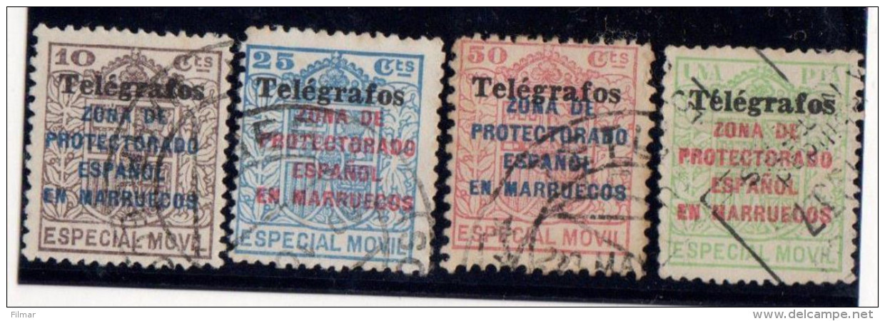 MARRUECOS TELEGRAFOS Nº 41A/41D. - Spanish Morocco