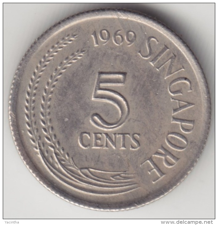 @Y@    Singapore  5 Cents   1969     (3978) - Singapore