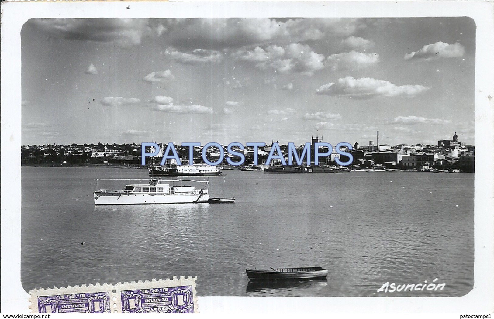 62182 PARAGUAY ASUNCION VISTA PARCIAL & SHIP CIRCULATED TO SPAIN POSTAL POSTCARD - Paraguay