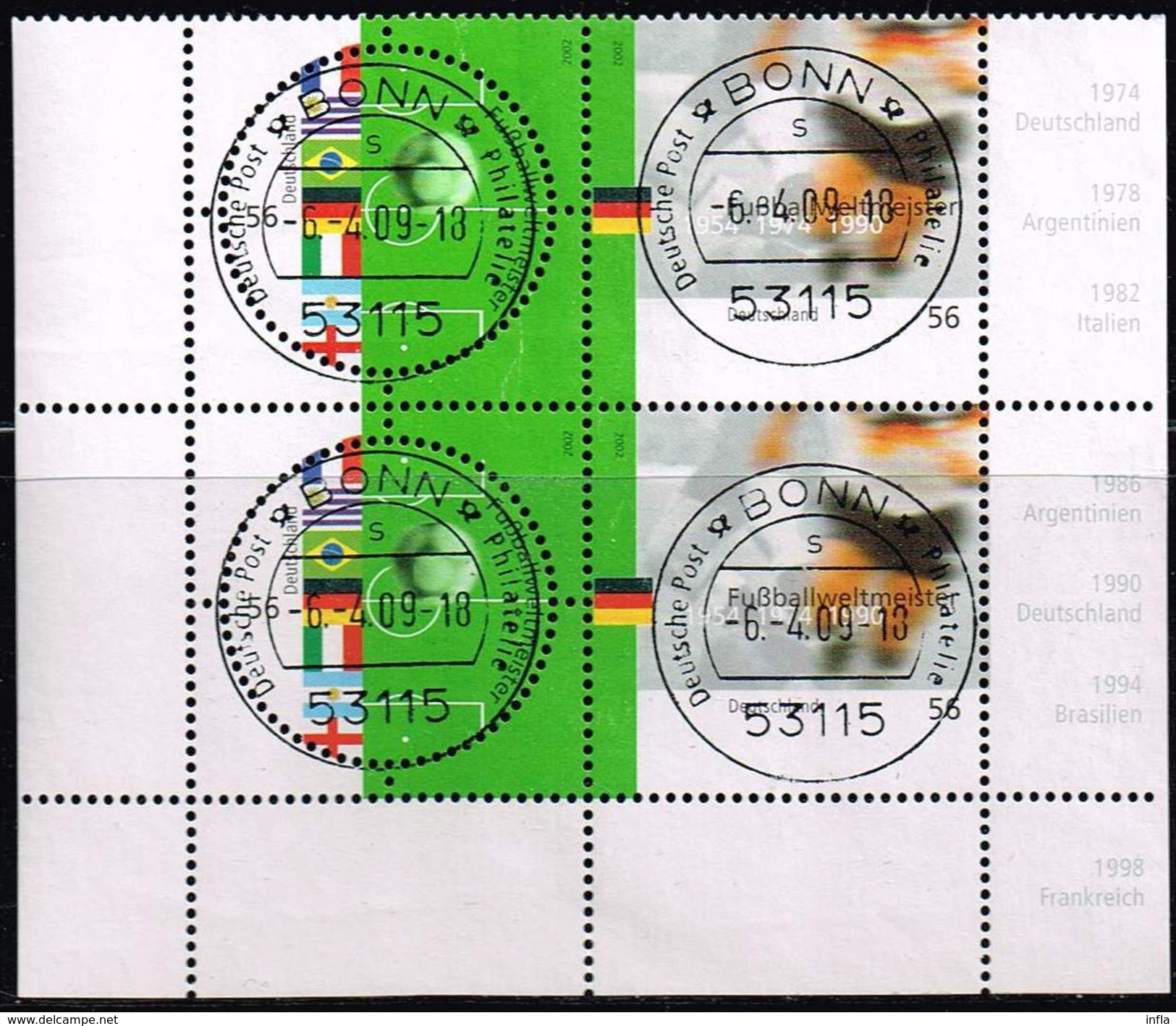 Bund 2002, Michel# 2258 - 2259 O SST Bonn 2009 - Gebraucht