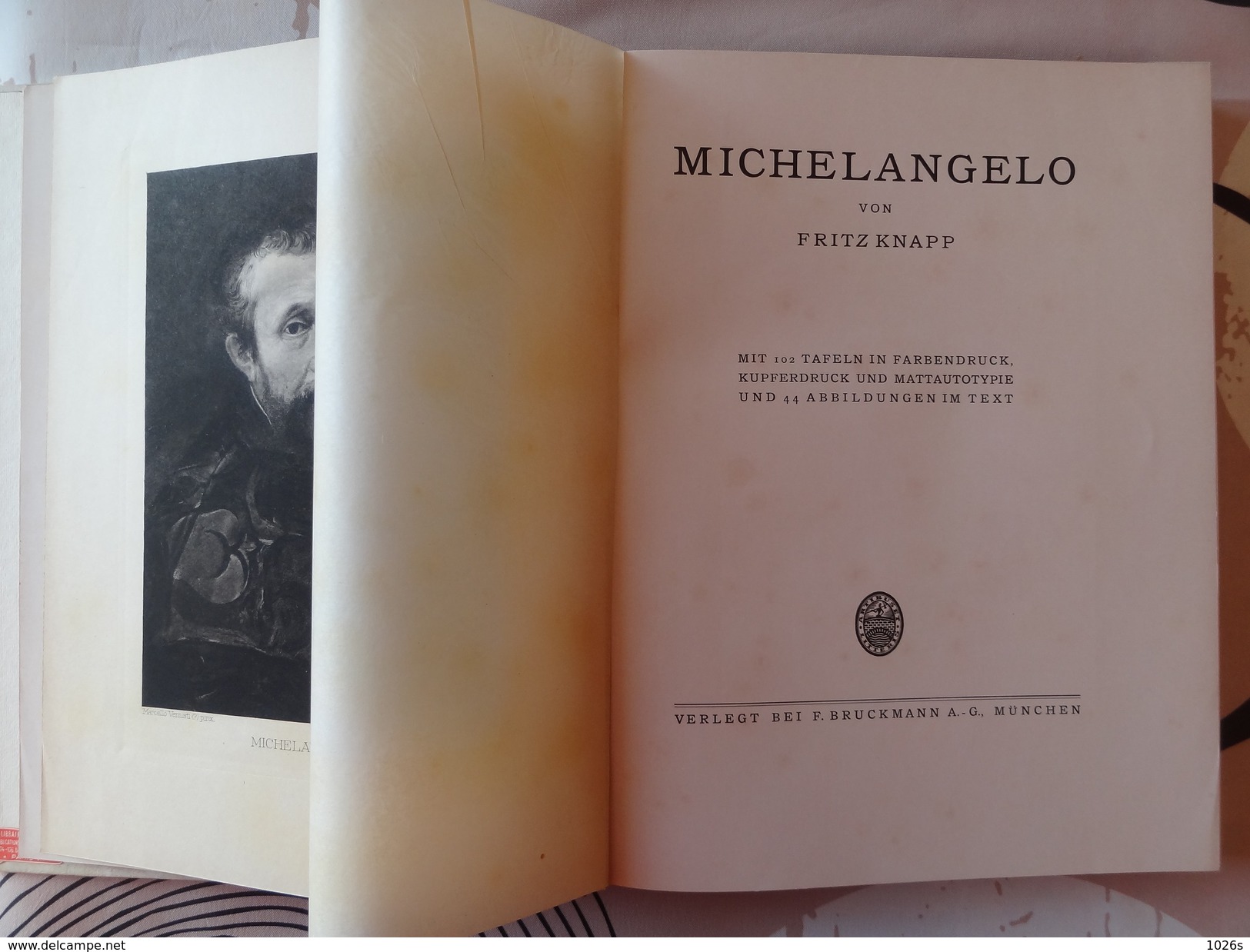 LIVRE D'ART SUR MICHELANGELO DE 1923 PAR FRITZ KNAPP PAR LES EDITIONS F.BRUCKMANN - MUNCHEN - Museen & Ausstellungen