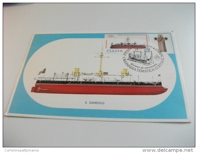 STORIA POSTALE FRANCOBOLLO COMMEMORATIVO NAVE SHIP DANDOLO  ITALIA CORAZZATA - Warships