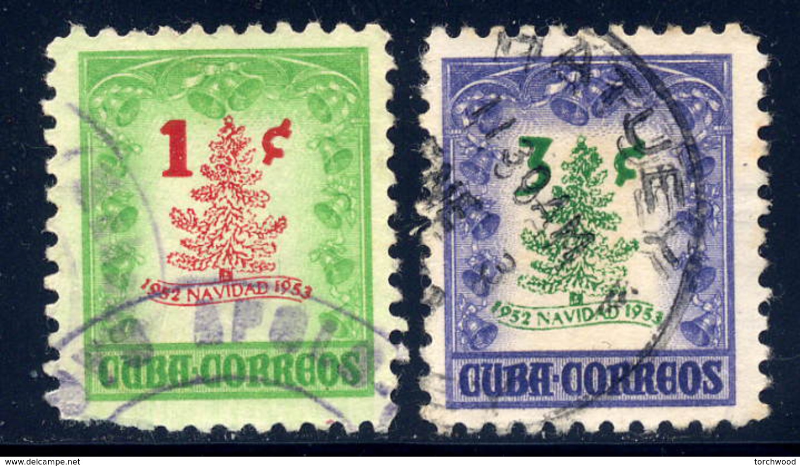 Cuba  Sc# 498-499  Used  Christmas Issue 1951 - Used Stamps