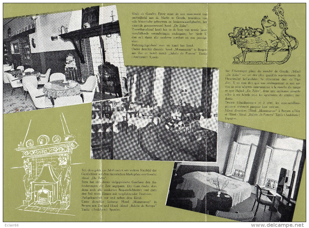 HOLLAND HOTEL DE ZALM  Dépliant Touristique Année 1960   RESTAURANT BODEGA - Pays-Bas