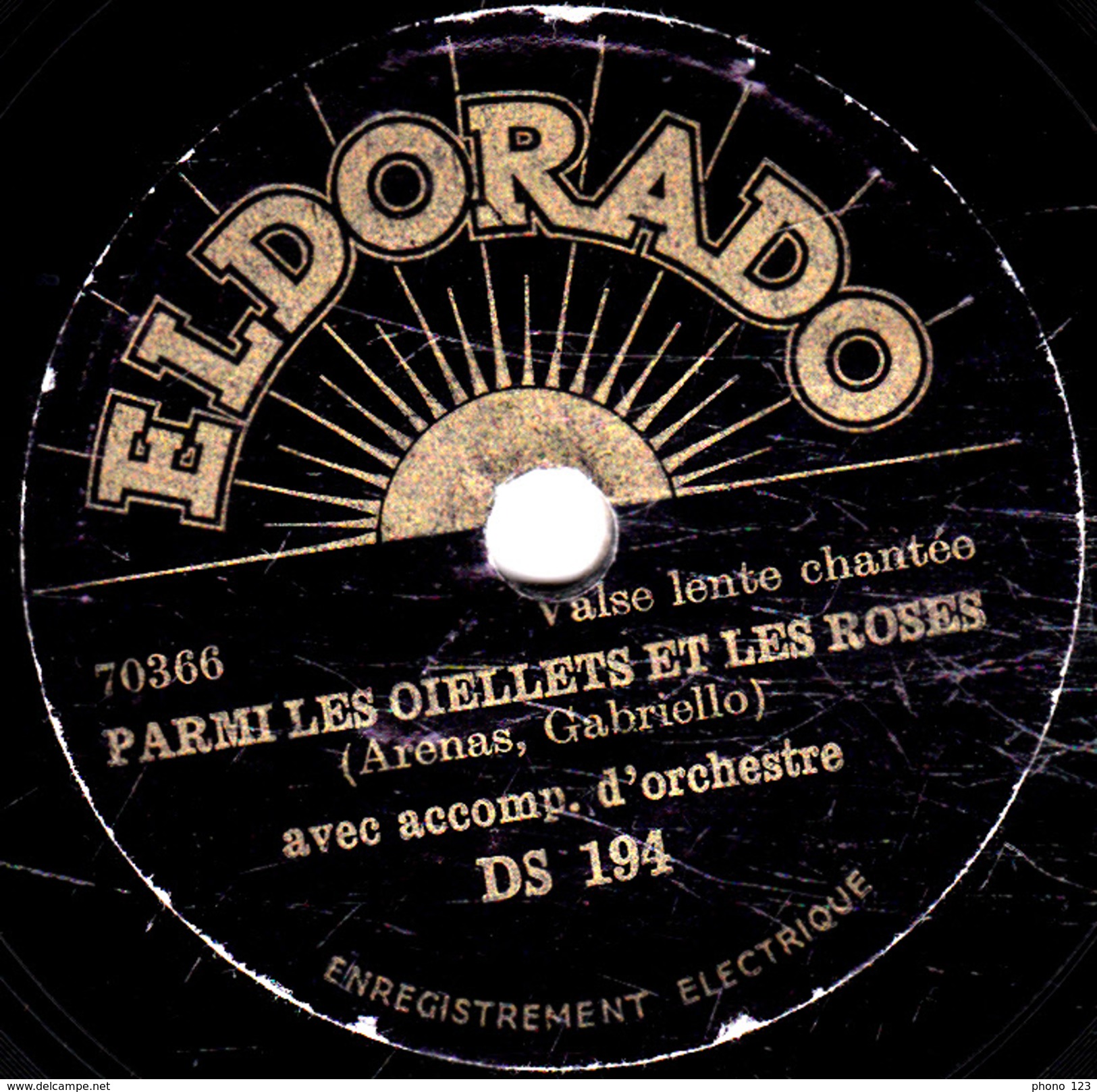 78 T. -  20 Cm - état  TB  -. CHANT Acc. Orchestre - C'EST LE PRINTEMPS - PARMI LES OEILLETS ET LES ROSES - 78 T - Disques Pour Gramophone