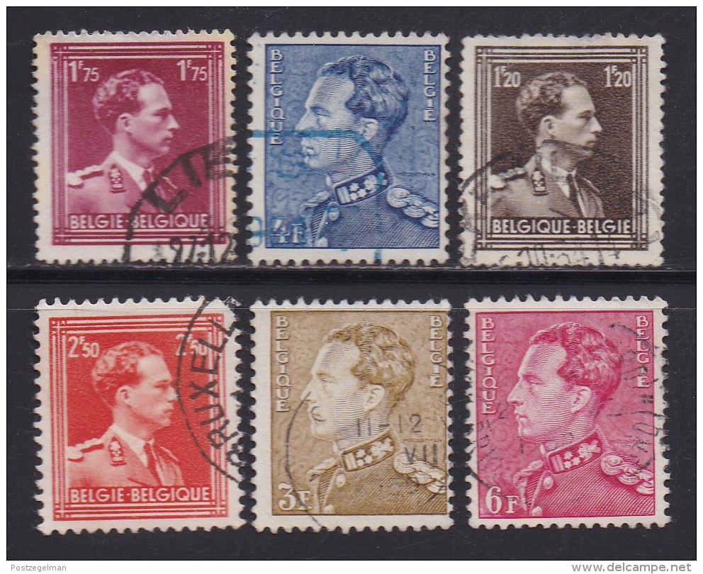 BELGIUM, 1950, Used Stamp(s), Definitives Leopold III,   MI 874=901  #10350, 6 Values Only - 1936-1951 Poortman