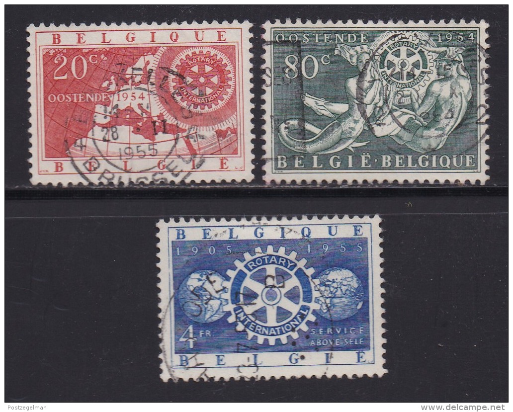 BELGIUM, 1954, Used Stamp(s), Europe Conference,    MI 1001-1003, #10355, Complete - Used Stamps