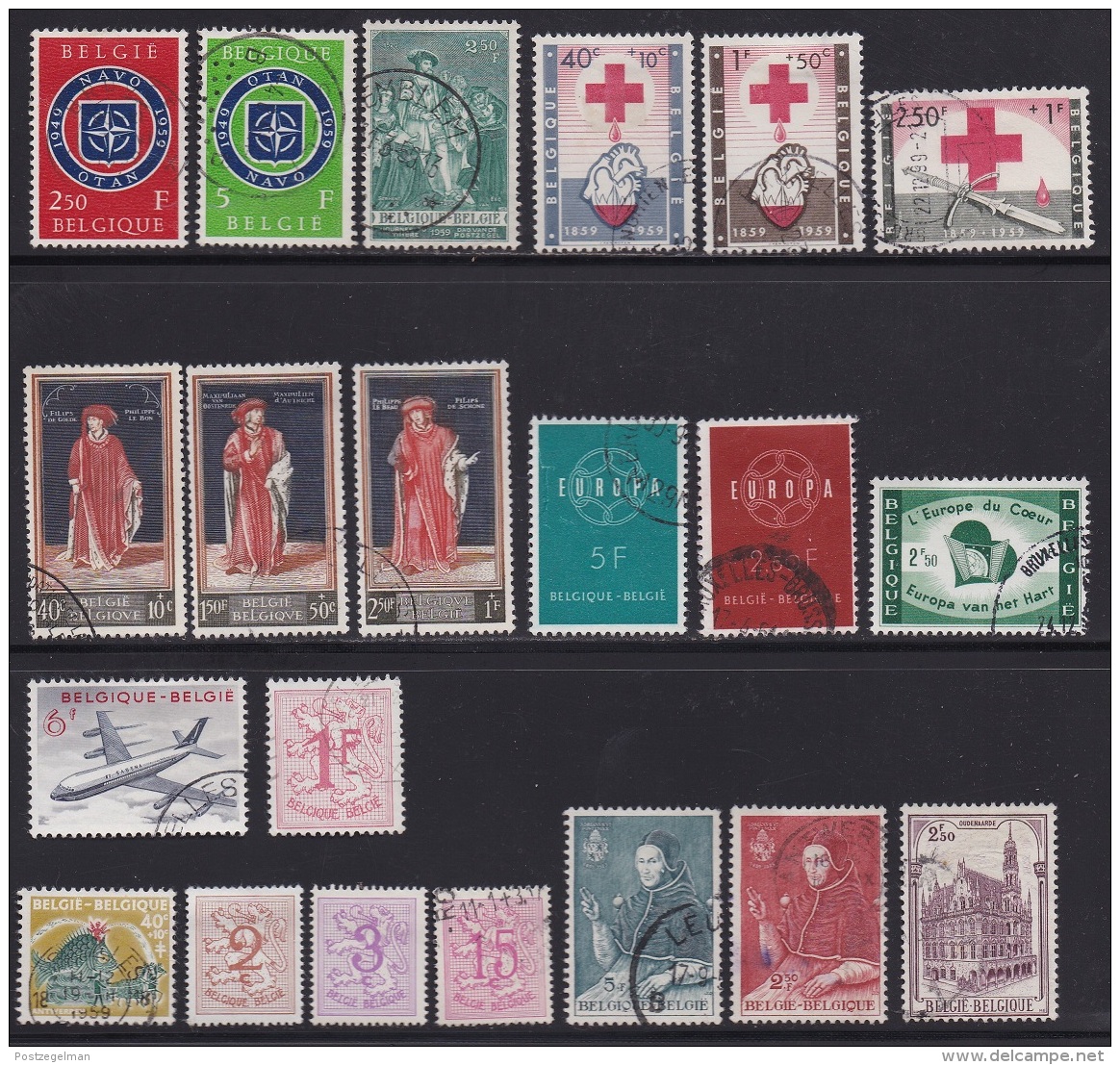 BELGIUM, 1959, Used Stamp(s), Various,   MI 1143=1174, #10363, 21 Values Only - Used Stamps