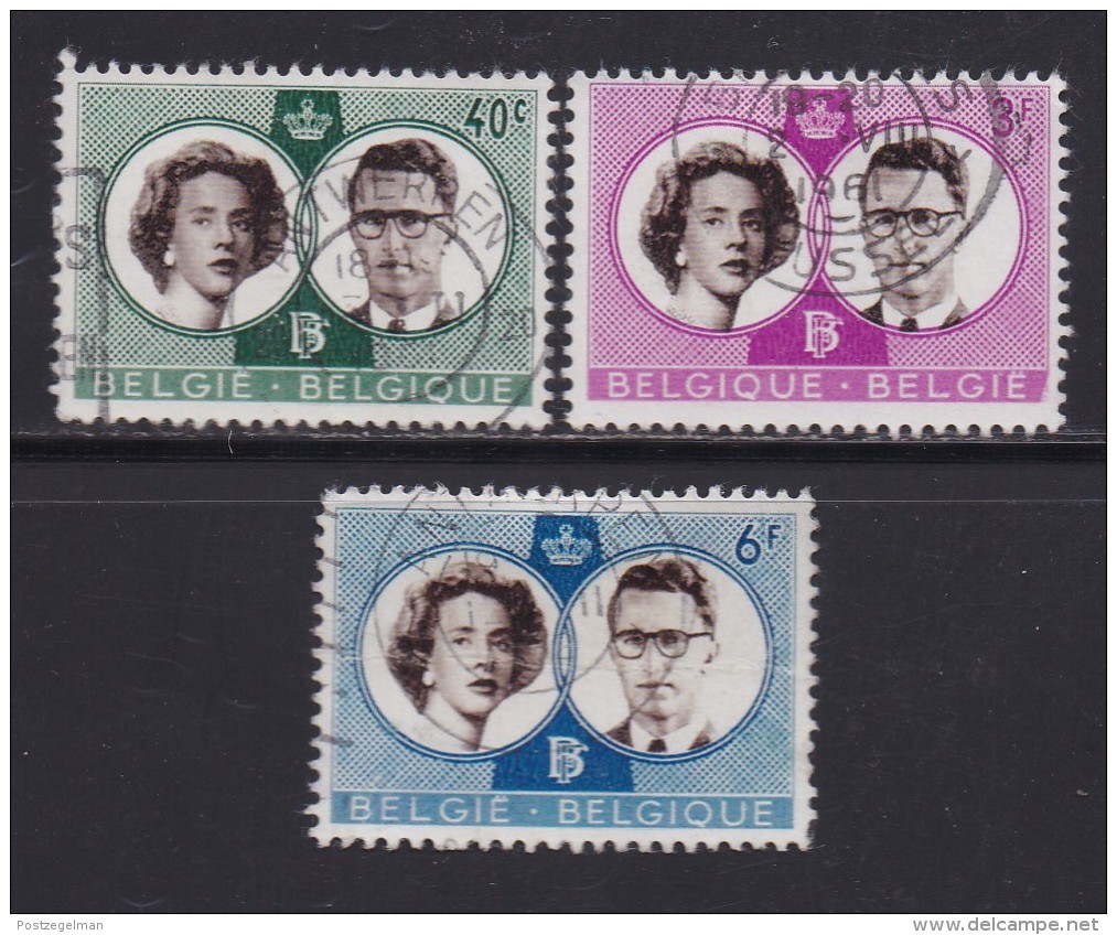 BELGIUM, 1960, Used Stamp(s), Wedding Baudouin,   MI 1228-1230,  #10373, Complete - Used Stamps