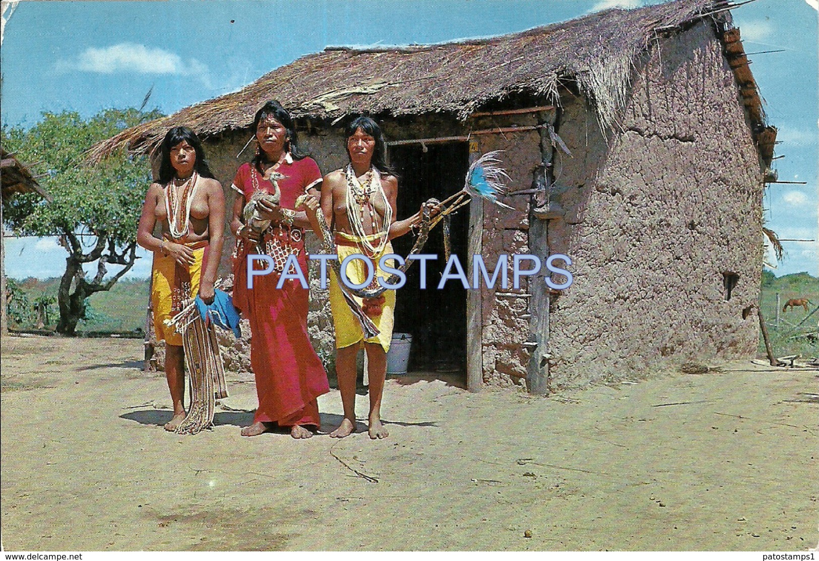62247 PARAGUAY COSTUMES NATIVE WOMAN SEMI NUDE YEAR 1971 POSTAL POSTCARD - Paraguay