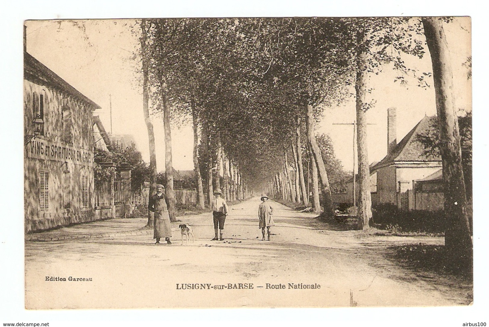 10 - LUSIGNY SUR BARSE ROUTE NATIONALE - ÉDITIONS GARCEAU - POUR CRÉCY AU MONT  - 2 Scans - - Autres & Non Classés