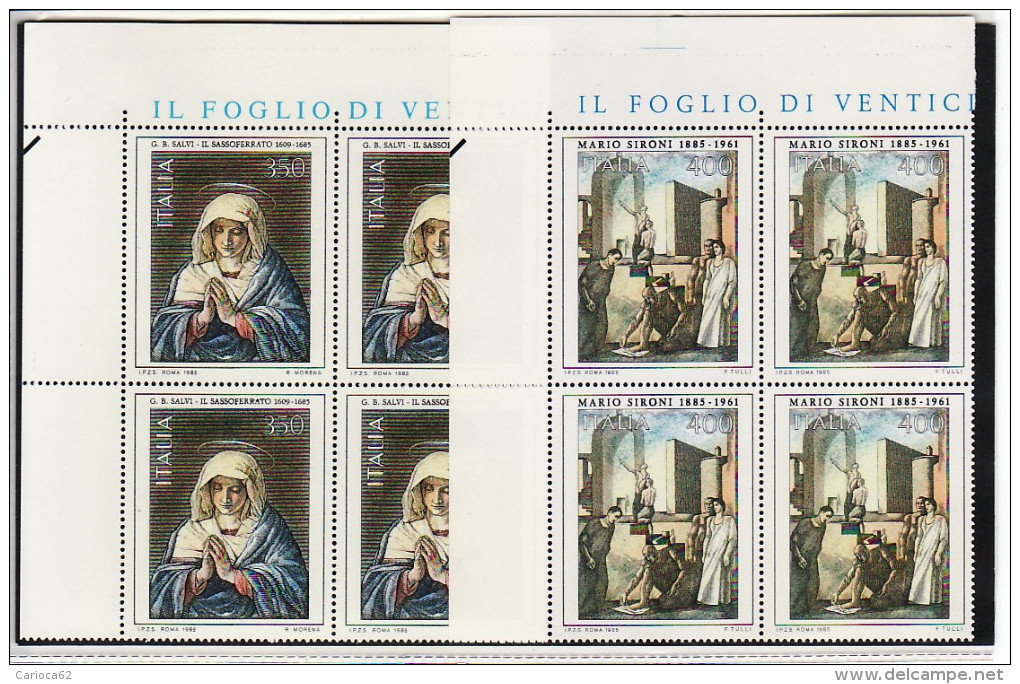 1985 - ARTE ITALIANA - QUARTINA NUOVA MNH**  VEDI++++ - 1981-90:  Nuovi