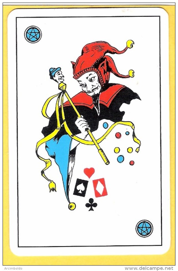 Joker Diable Avec Sceptre, Liseré Noir, étoiles Bleues - Verso Club Med - Kartenspiele (traditionell)