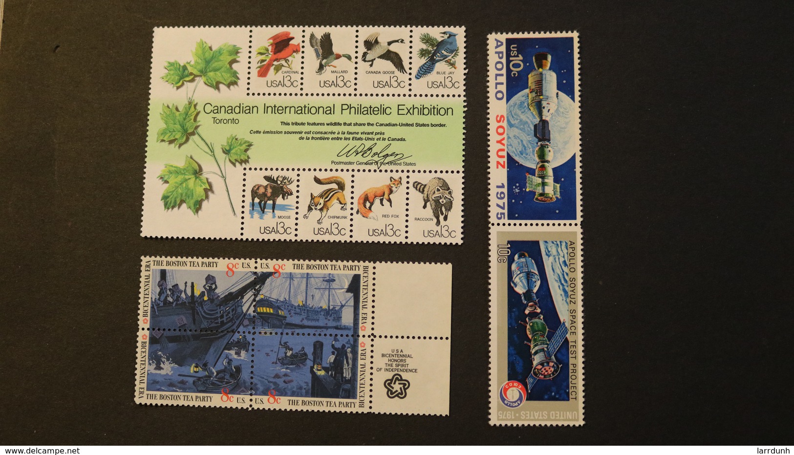 United States Boston Tea Party Bk 4 Soyuz Pair Wildlife Bk 8 Moose Fox Racoon Jay Cardinal More MNH  A04s - Blocks & Sheetlets