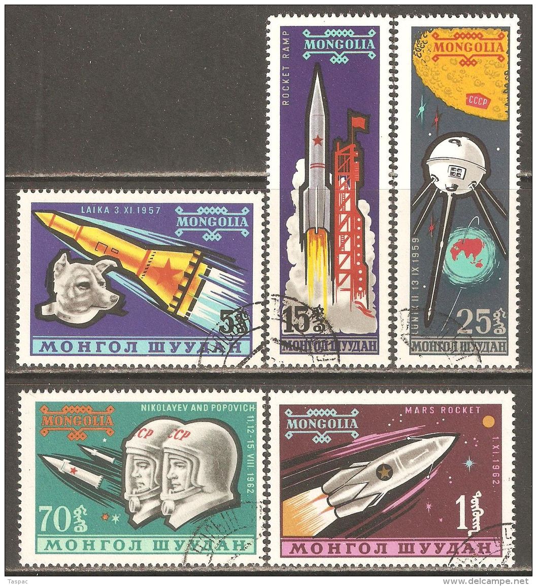 Mongolia 1963 Mi# 323-327 Used - Soviet Space Explorations - Mongolia