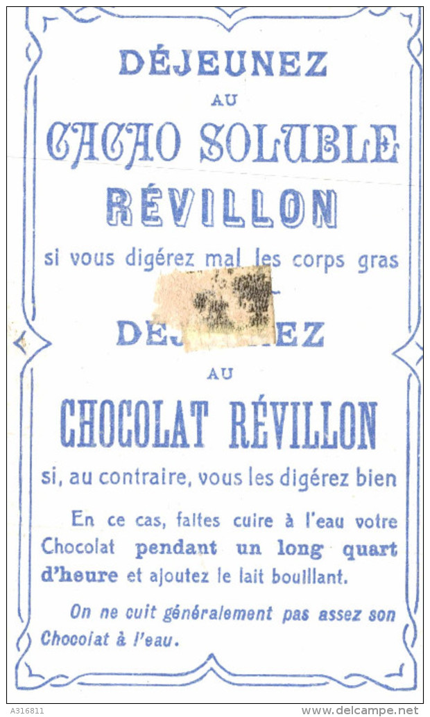 CHROMOS  CHOCOLAT REVILLON  L ECRITURE SUR LE FRONT - Revillon