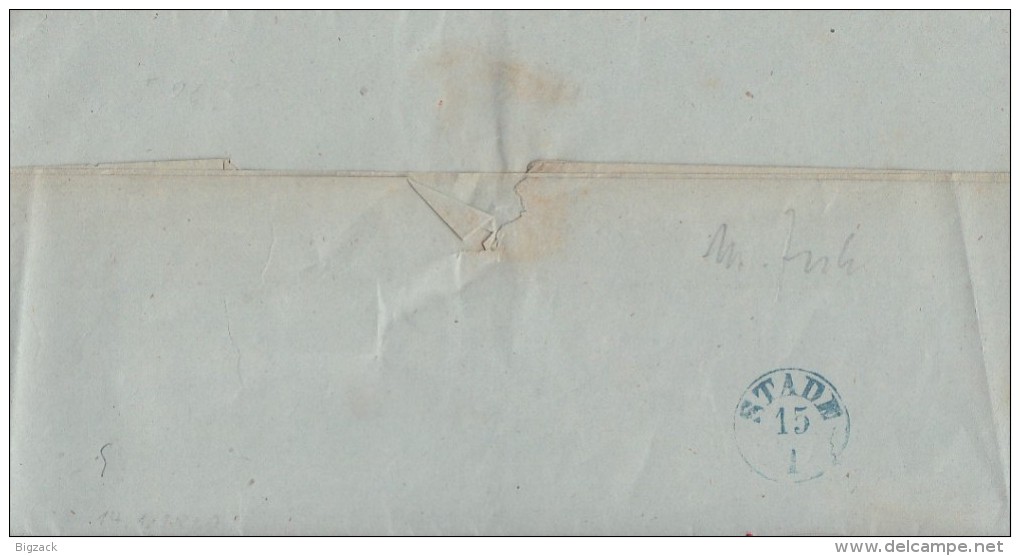 Brief Hechthausen 14.1.1860 Mit Inhalt Gel. Nach Stade - Hannover