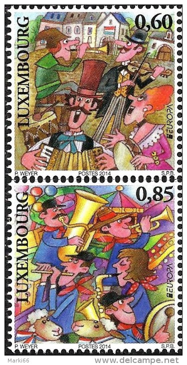 Luxembourg - 2014 - Europa CEPT - Musical Instruments - Mint Stamp Set - Nuovi