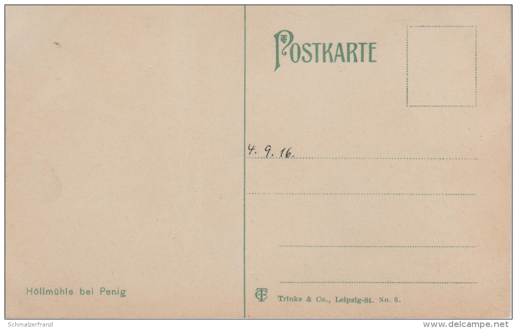AK Penig Gasthof Höllmühle Bei Lunzenau Wechselburg Narsdorf Chursdorf Dittmannsdorf Arnsdorf Markersdorf Thierbach - Penig