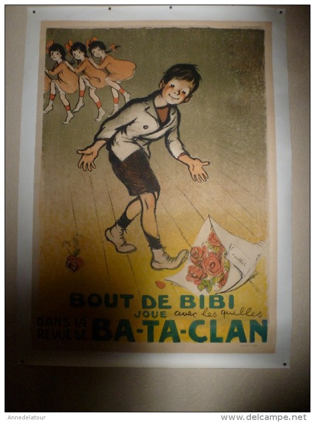 Rare AFFICHE Ancienne Originale Crée Par POULBOT Et éditée Pour Le BA-TA-CLAN (BATACLAN) En 1910 - Afiches