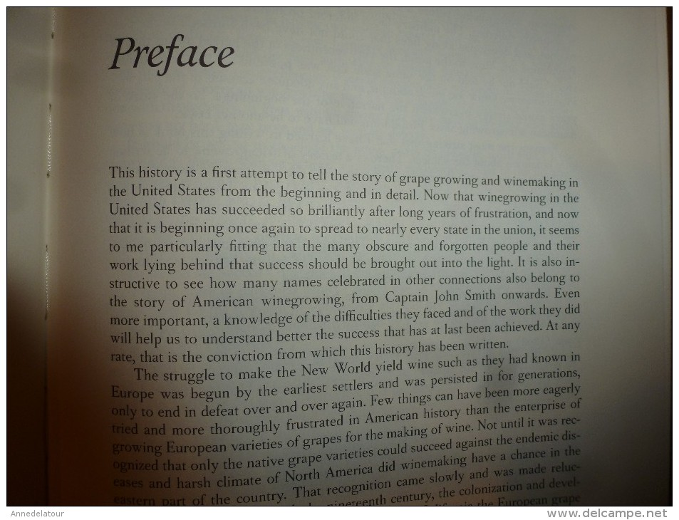 1989 A History of Wine in America from the beginnings to Prohibition  (Thomas Pinney)