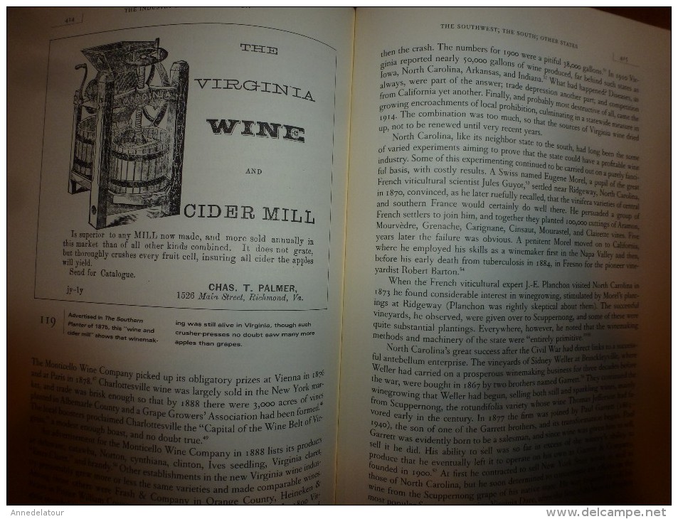 1989 A History of Wine in America from the beginnings to Prohibition  (Thomas Pinney)